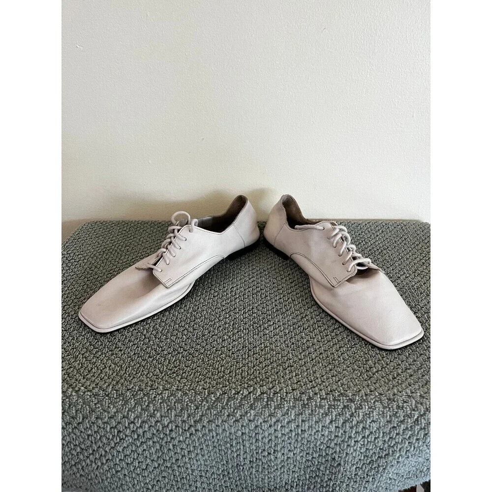 Zara Men's White Leather Casual  Shoes Size 8 (Zara 39 Equivalent 10" Foot) - Picture 2 of 6